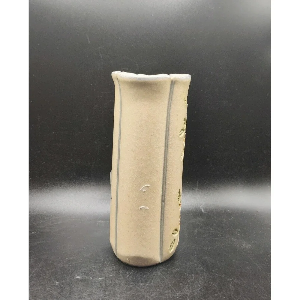 Small Vintage Studio Art Pottery Pottery Vase 1994 - Signed Ceramic Floral 5.5